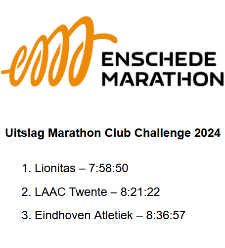 Enschede Marathon 2024 Marathon Club Challenge top-3